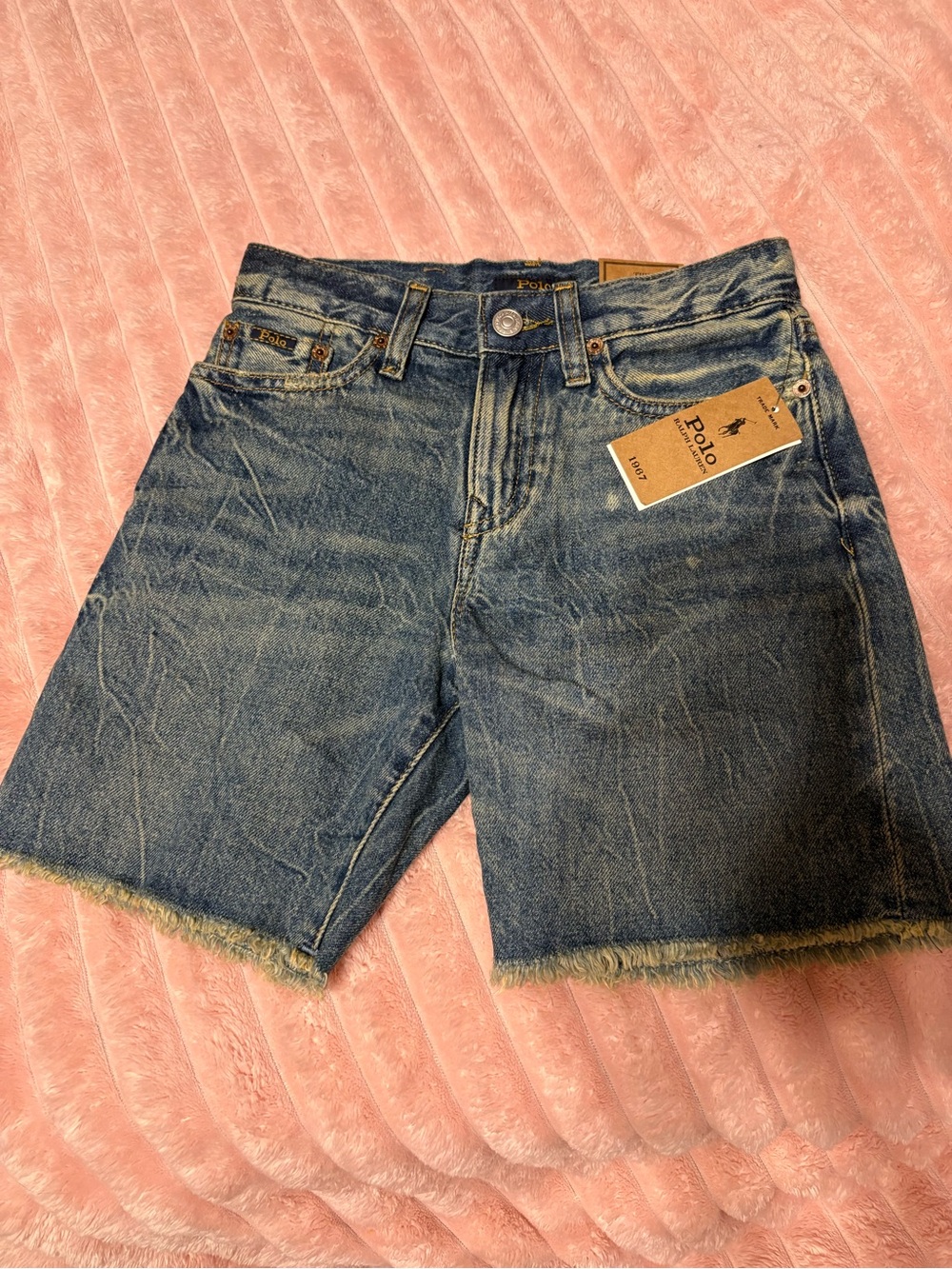 Polo by Ralph Lauren Distressed Blue Denim Cutoff Shorts